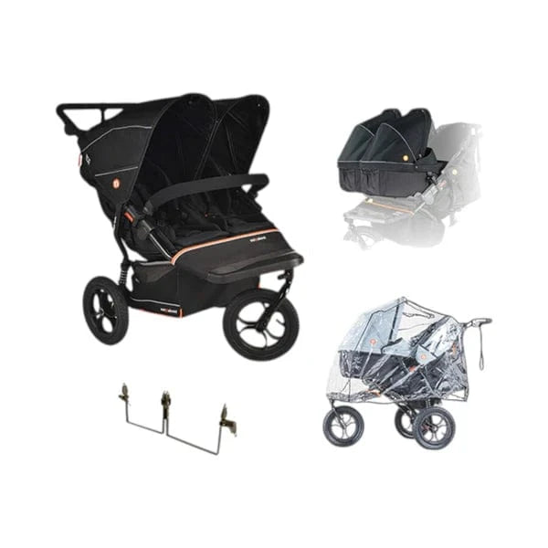 Out n About twin pushchairs Out N About Nipper Double V6 Twin Bundle - Summit Black