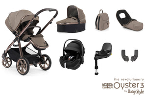 Oyster Prams & Pushchairs Baby Style Oyster 3 Luxury Pebble 360 PRO Bundle (7pc Set) - Mink