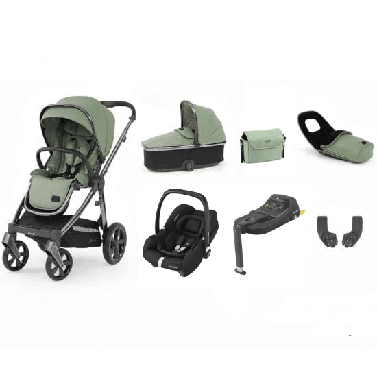 Oyster Prams & Pushchairs Oyster 3 Luxury CabrioFix i-Size Bundle (7pc Set) - Gun Metal / Spearmint