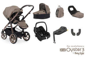 Oyster Prams & Pushchairs Oyster 3 Luxury CabrioFix i-Size Bundle (7pc Set) - Mink