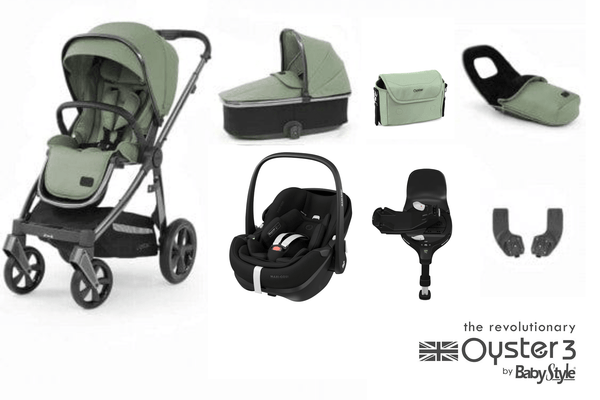 Oyster Prams & Pushchairs Oyster 3 Luxury Pebble 360 PRO 2 Bundle (7pc Set) - Spearmint