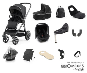 Oyster Travel Systems Oyster 3 Ultimate 12pc Travel System - Carbonite