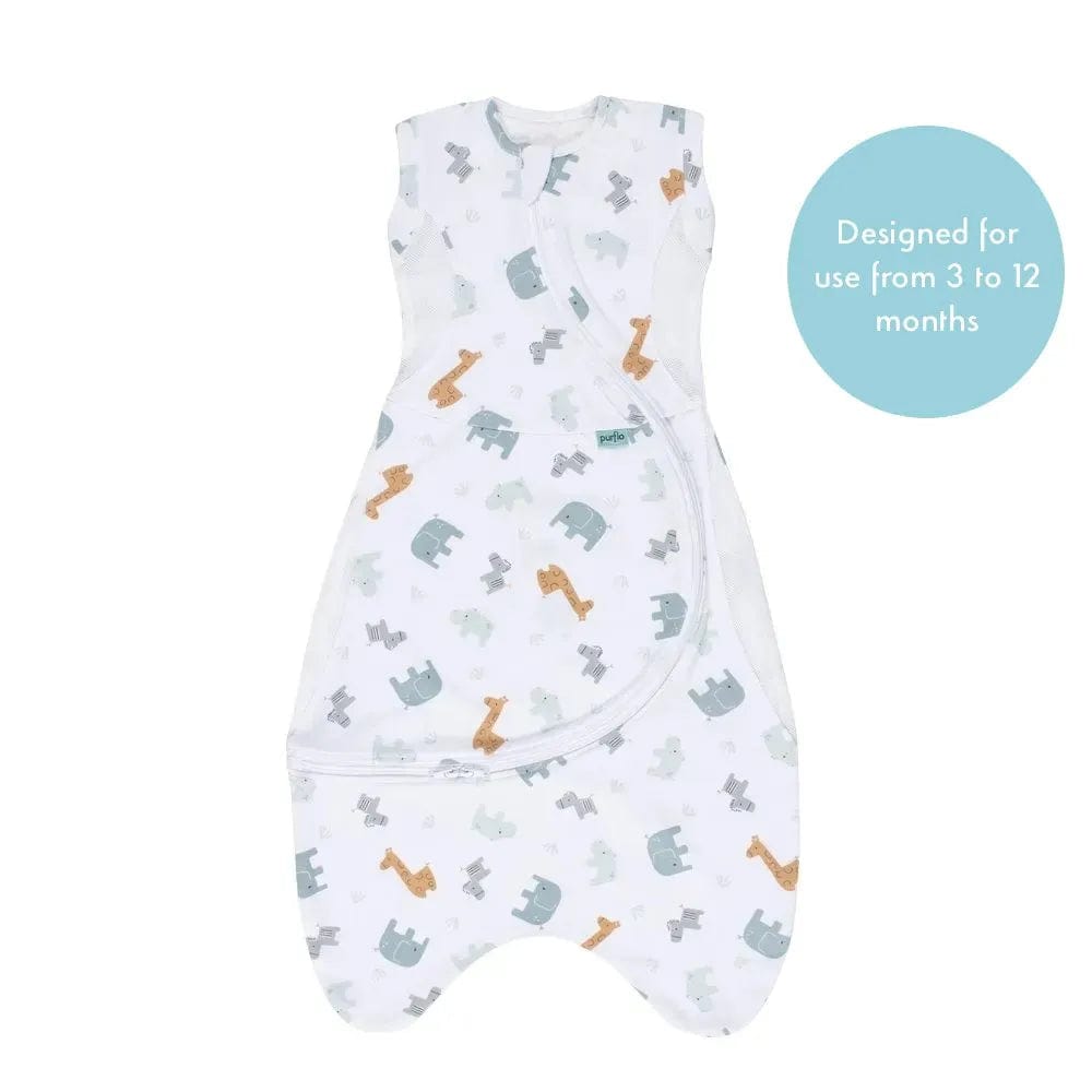 Purflo Cuddle To Sleep Bag 0.5 TOG 3-12 Months - Animal Safari – UK ...