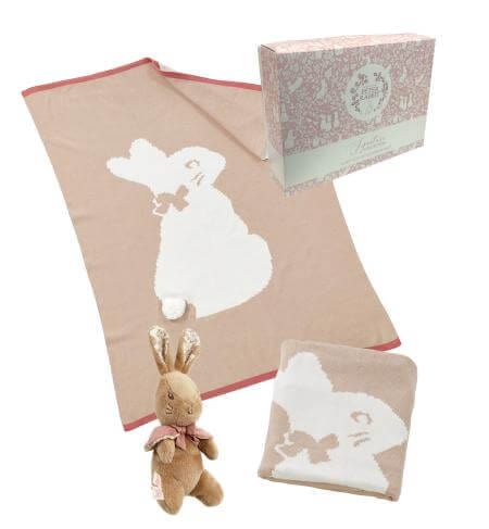 Rainbow Designs Soft Toys Flopsy Bunny Signature Knitted Blanket with Soft Toy