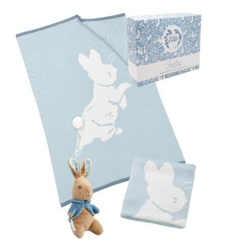 Rainbow Designs Soft Toys Peter Rabbit Signature Knitted Blanket with Soft Toy