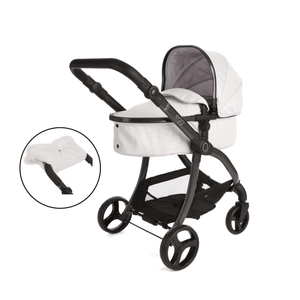 Roma Dolls Prams Egg Dolls Pram by Roma with FREE Handmuff - Houndstooth Silver