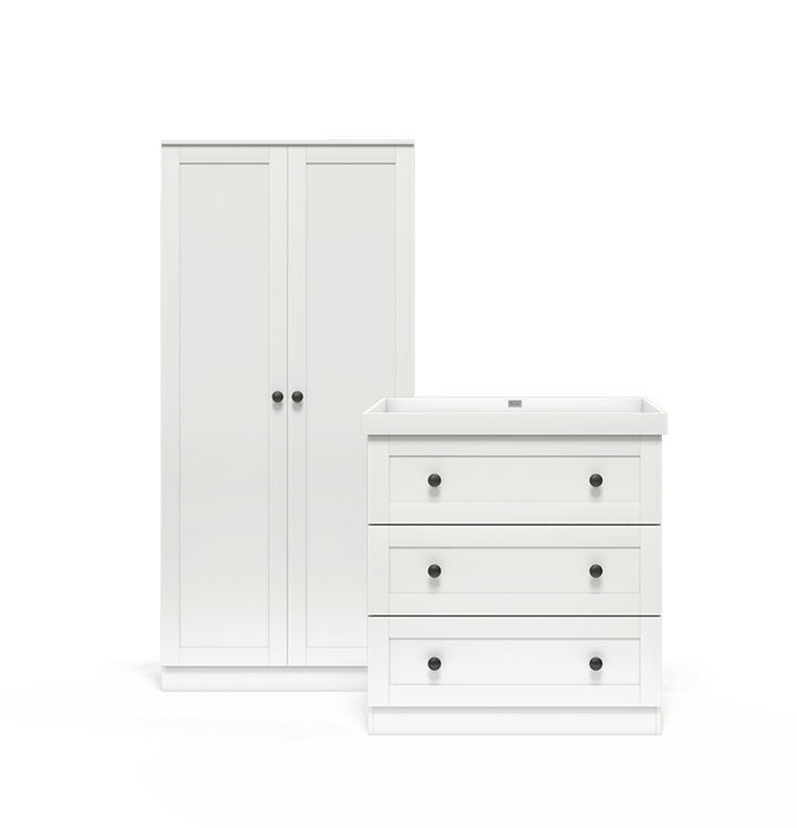 silver cross bromley dresser Silver Cross Bromley 2 Piece Dresser Room Set in White