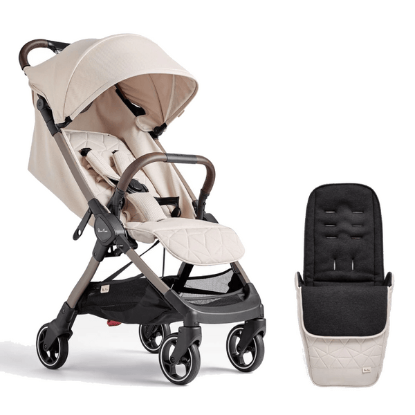Silver Cross compact strollers Silver Cross Clic Stroller and Footmuff - Almond