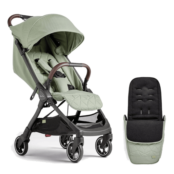 Silver Cross compact strollers Silver Cross Clic Stroller and Footmuff - Sage