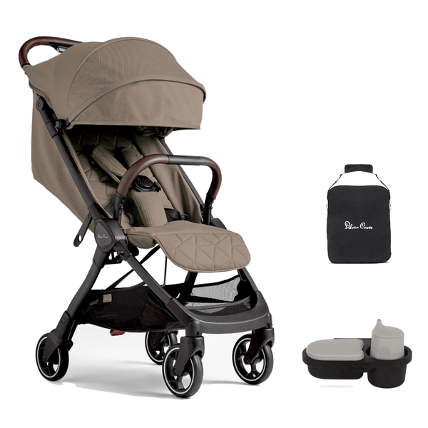 Silver Cross compact strollers Silver Cross Clic Stroller with Snack Tray and Travel Bag - Cobble