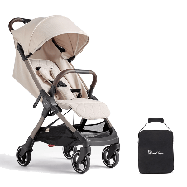 Silver Cross compact strollers Silver Cross Clic Stroller with Travel Bag - Almond