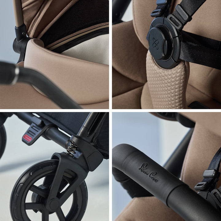 Silver Cross Pushchairs Silver Cross Dune 2 with First Bed Carrycot and Accessory Pack - Mocha