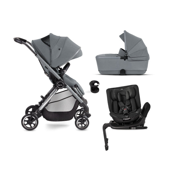 Silver Cross Pushchairs Silver Cross Dune with First Bed Carrycot & Motion All Size 360 Car Seat - Glacier