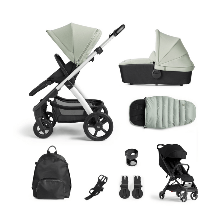 Silver Cross Pushchairs Silver Cross Tide Complete Bundle with Clic Stroller - Sage