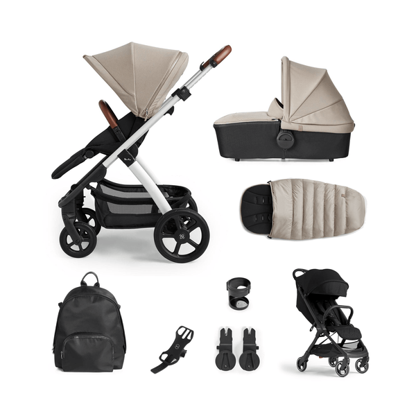 Silver Cross Pushchairs Silver Cross Tide Complete Bundle with Clic Stroller - Stone