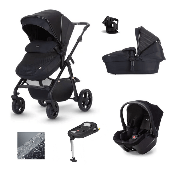 Silver Cross Travel Systems Silver Cross Pioneer Pram with Simplicity Plus Car seat and Base - Eclipse
