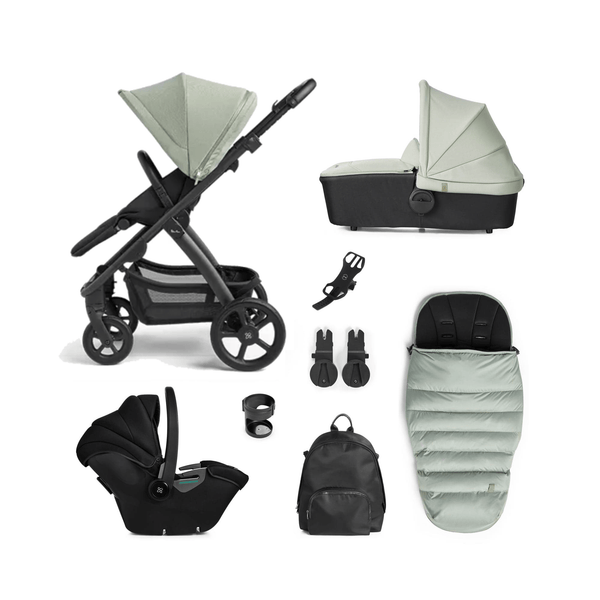 Silver Cross Travel Systems Silver Cross Tide, Dream i-Size Essential Travel System - Sage (Black Chassis)