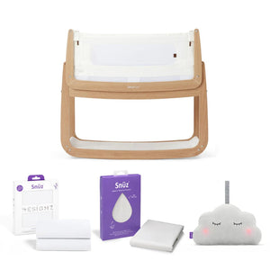 Snuz Bedside Crib SnuzPod 4 Starter Bundle - The Natural Edit, Oak