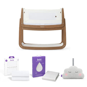 Snuz Bedside Crib SnuzPod 4 Starter Bundle - The Natural Edit, Walnut