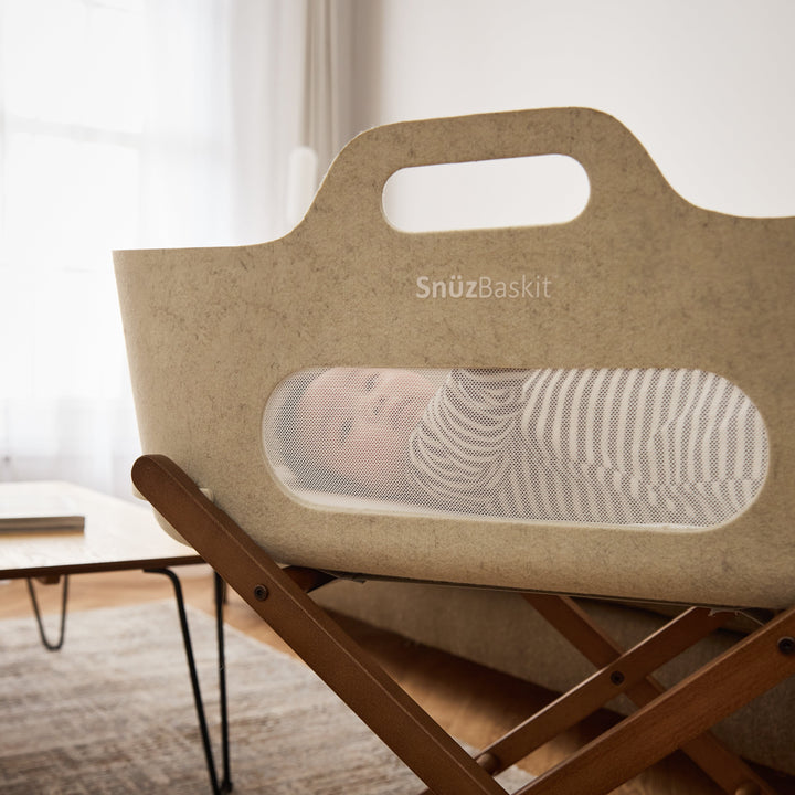 Snuz Moses Baskets SnuzBaskit Barley Moses Basket & Walnut Stand