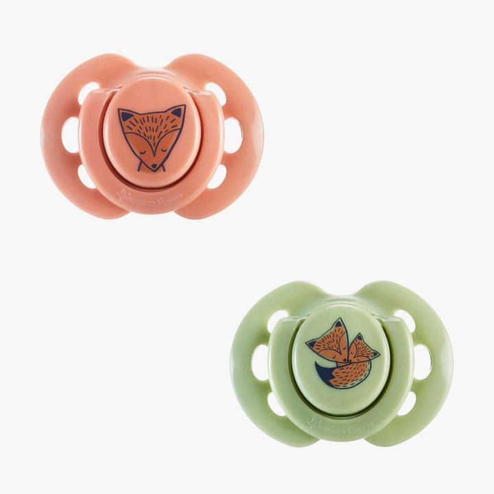 Tommee Tippee Pacifier Tommee Tippee Fun Soother 0-6m (x2) - Salmon/Green