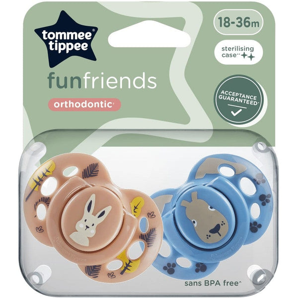 Tommee Tippee Pacifier Tommee Tippee Fun Soother 18-36m (x2) - Blue/Brown