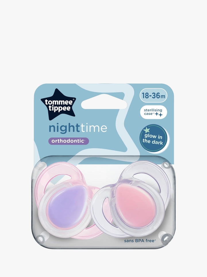 Tommee Tippee Pacifier Tommee Tippee Night Time Soother 18-36m (x2) - Pink