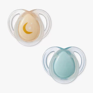 Tommee Tippee Pacifiers & Teethers Tommee Tippee Night Time Soother 0-6m (x2) - Orange/Green