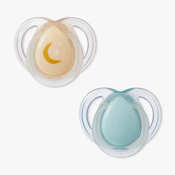 Tommee Tippee Pacifiers & Teethers Tommee Tippee Night Time Soother 0-6m (x2) - Orange/Green