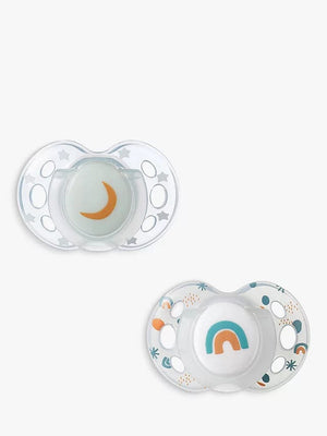 Tommee Tippee Pacifiers & Teethers Tommee Tippee Night Time Soother 18-32m (x2) - White/Transparent