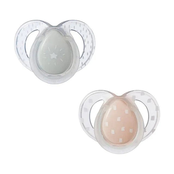 Tommee Tippee Pacifiers & Teethers Tommee Tippee Night Time Soother 6-18m (x2) - Grey/Pink