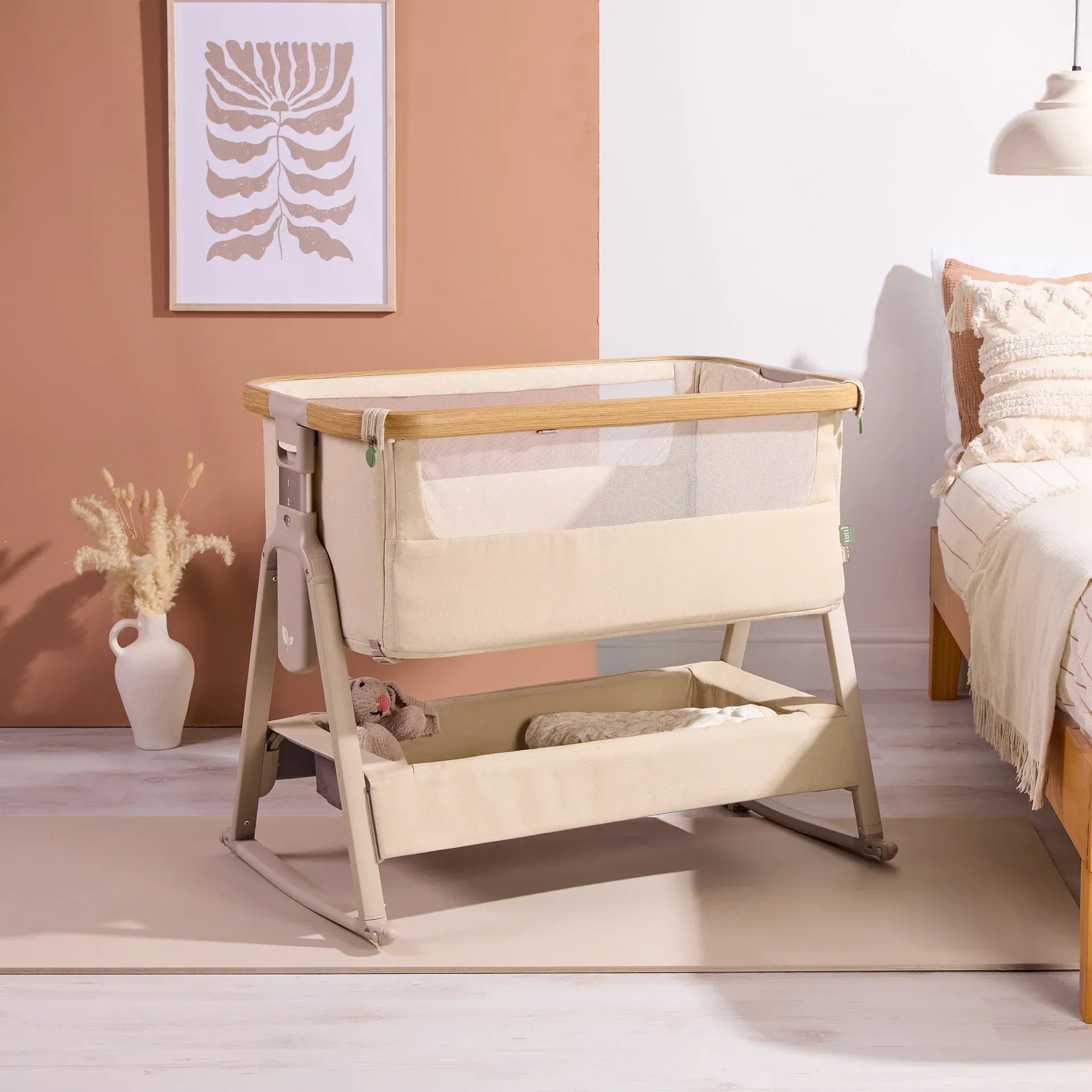 Tutti Bambini CoZee Air 2 Bedside Crib - Toasted Oak / Sand – UK Baby ...