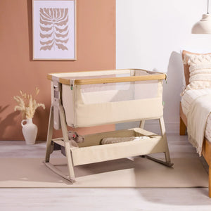 Tutti Bambini Bedside Crib Tutti Bambini CoZee Air 2 Bedside Crib - Toasted Oak / Sand