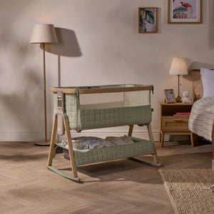 Tutti Bambini Bedside Crib Tutti Bambini Cozee Sense Bedside Crib - Drifted Oak / Eucalyptus