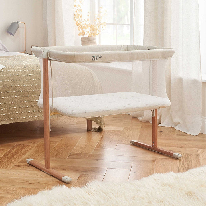 Tutti Bambini Bedside Crib Tutti Bambini ZiZee Essential Crib - Scandinavian Walnut/Ecru