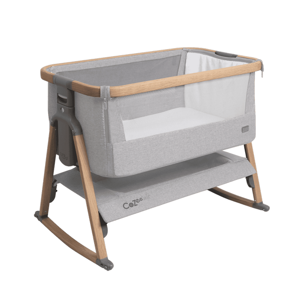 Tutti Bambini Bedside Cribs Tutti Bambini CoZee Air Bedside Crib - Sterling Silver/Oak