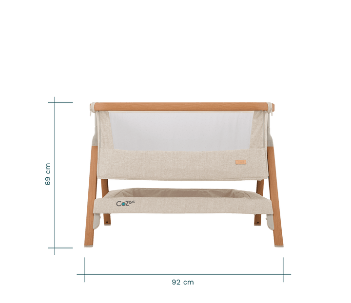 Tutti Bambini Bedside Cribs Tutti Bambini Cozee Bedside Crib - Scandinavian Walnut/Ecru