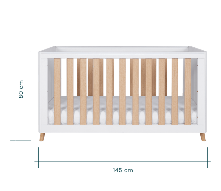 Tutti Bambini Cot Beds Tutti Bambini Fika Cot Bed - White/Light Oak