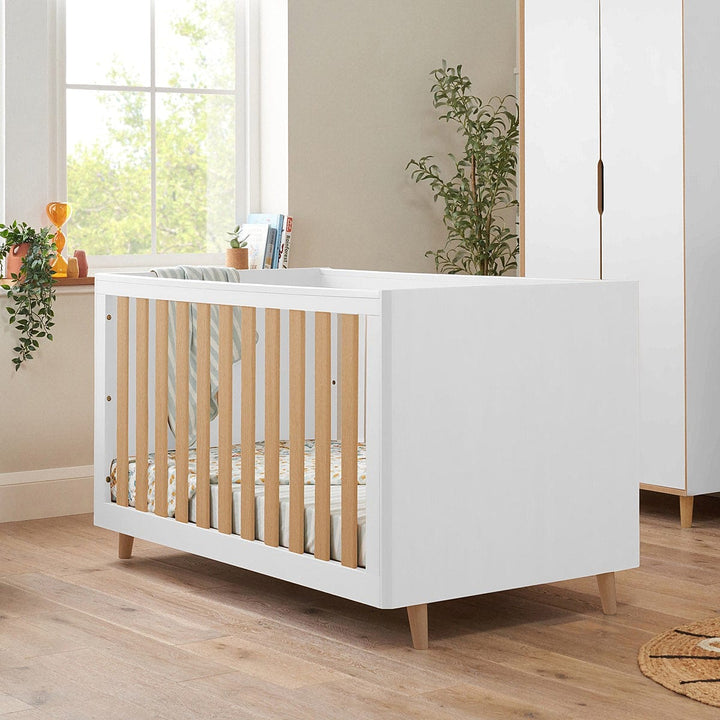 Tutti Bambini Cot Beds Tutti Bambini Fika Cot Bed - White/Light Oak