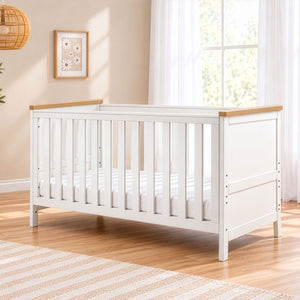 Tutti Bambini Cot Beds Tutti Bambini Misha Cot Bed - White & Golden Oak