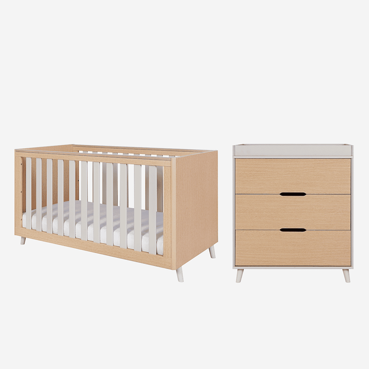 Tutti Bambini Furniture Sets Tutti Bambini Fika 2pc Room Set - Light Oak/White Sand
