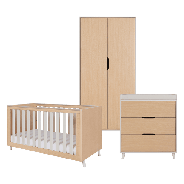 Tutti Bambini Furniture Sets Tutti Bambini Fika 3pc Room Set - Light Oak/White Sand