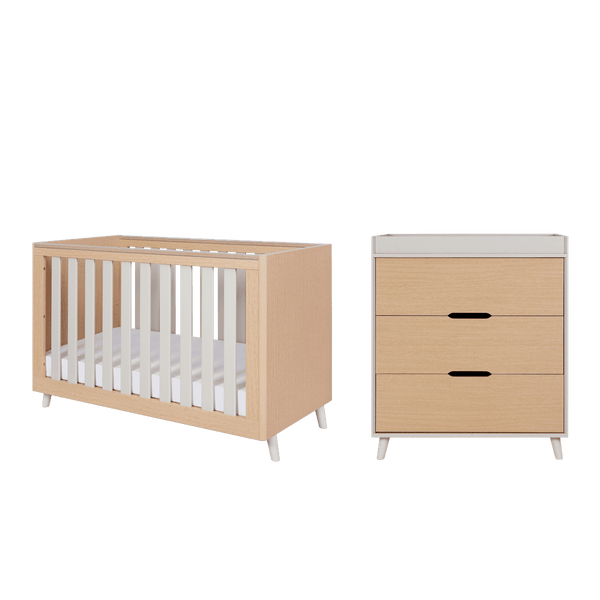 Tutti Bambini Furniture Sets Tutti Bambini Fika Mini 2pc Room Set - Light Oak/White Sand