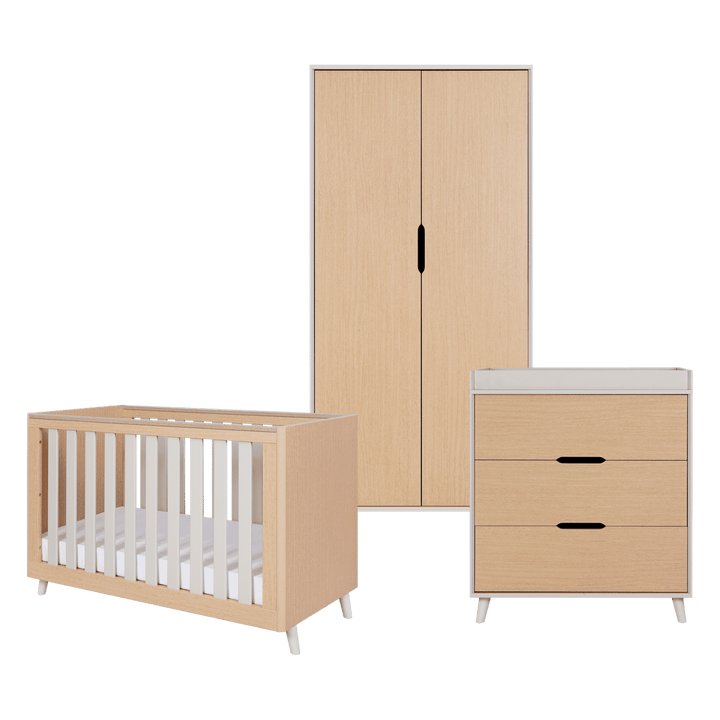 Tutti Bambini Furniture Sets Tutti Bambini Fika Mini 3pc Room Set - Light Oak/White Sand