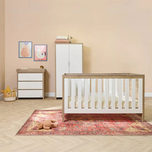 Tutti Bambini Nursery Furniture Tutti Bambini Modena 4 Piece Room Set (Cot Bed, Changer, Wardrobe) White/Oak