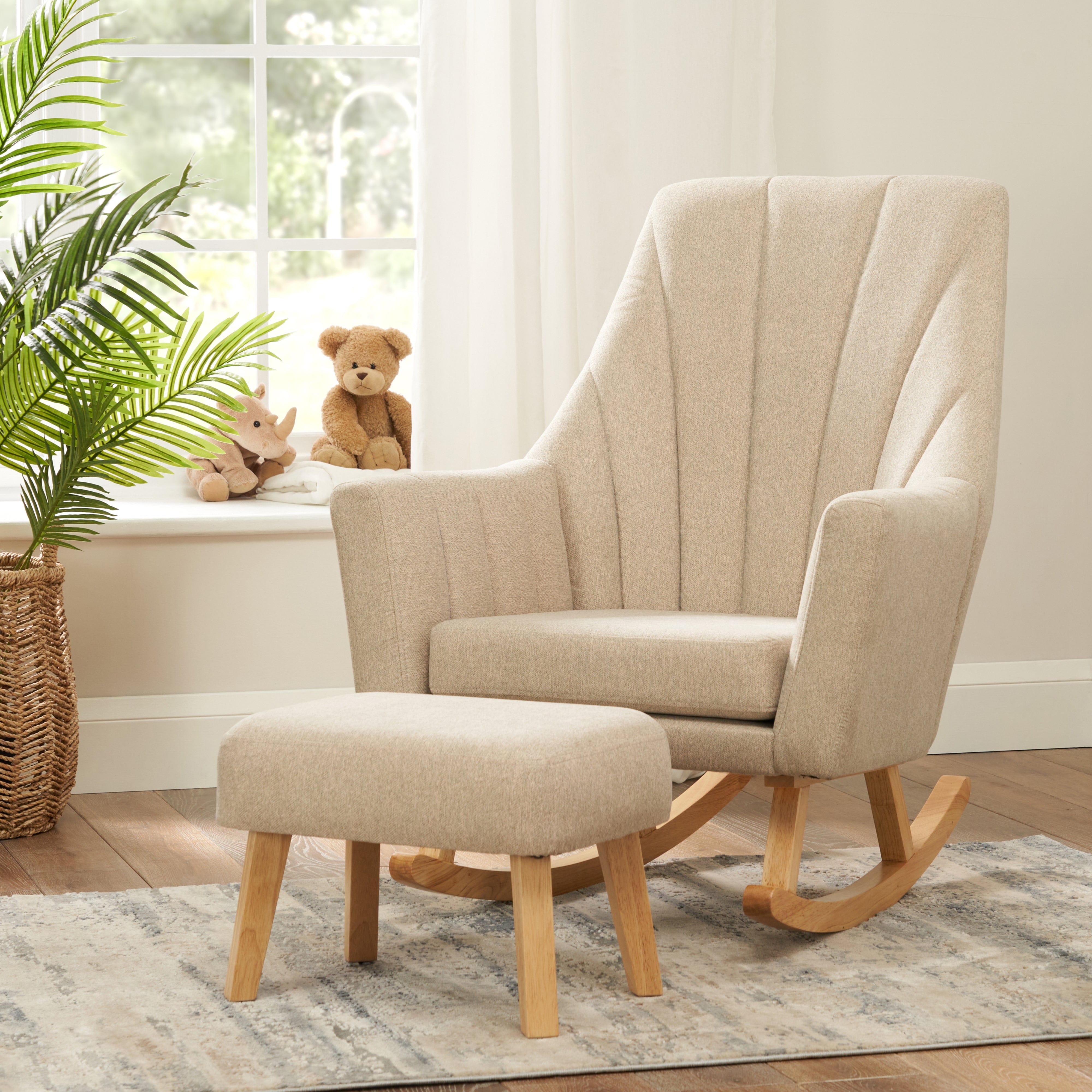 Fully Brand Rocking Stool Tutti Bambini Jonah Rocking Chair & Foot Stool Set – Stone (Plus free ...