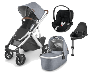 UPPAbaby Travel Systems UPPAbaby Vista V2 with Cloud T Car Seat and Base - Gregory/Deep Black