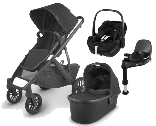 UPPAbaby Travel Systems UPPAbaby Vista V2 with Pebble 360 PRO Car Seat and Base - Jake/Deep Black