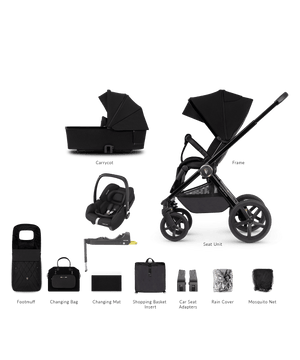 Venicci Prams & Pushchairs Venicci 3 in 1 Tinum UPLINE Cabriofix i-Size Travel System - All Black