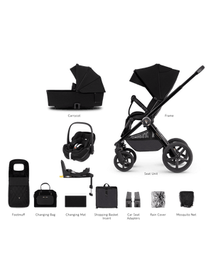 Venicci Prams & Pushchairs Venicci 3 in 1 Tinum UPLINE Pebble 360 PRO Travel System - All Black